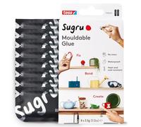 Sugru by tesa - Noir - Colle Polyvalente Malléable - 8 x 3,5 g | Lot de 8 - Pâte adhésive polyvalente pour la décoration, les réparations et les projets de bricolage - Fixation sans perçage