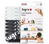 Sugru by tesa - Noir et Blanc - Colle Polyvalente Malléable - 8 x 3,5 g | Lot de 8 - Pâte adhésive polyvalente pour la décoration, les réparations et les projets de bricolage - Fixation sans perçage