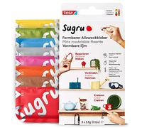 Sugru by tesa - Pâte Fixante Polyvalente à Modeler en Lot de 8 x 3.5 g - Pâte Durcissante Adhésive Polyvalente pour Décorer, Coller, Réparer, et pour Bricolage Créatif - Multicolore