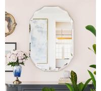 Suidia Miroir Moderne à Bords biseautés en Diamant, 50,8 x 76,2 cm, Montage Mural, sans Cadre, Verre HD Anti-Explosion, Miroir de Salle de Bain pour Chambre à Coucher, Salon, entrée, Couloir