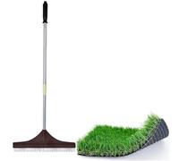Suinga - Brosse pour peigner Gazon Artificiel - Tapis, Manche télescopique de 122 cm, Manche en Acier résistant, Gazon Artificiel, râteau de Jardin, Marron
