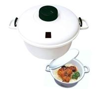 Suinga Cocotte Minute Micro-Ondes 2,8 L - Cuisine Saine et Rapide avec Soupape de Vapeur, Fermetures Hermétiques, Tasse Doseuse et Spatule Incluses - Autocuiseur Micro-ondes