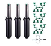 Suinga Hunter SRM-04 Lot de 3 arroseurs à turbine réglables 40 °-360 ° avec e réglage Portée 4 à 9,4 m Diffuseur pour systèmes d'arrosage automatique dans les jardins