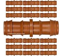 Suinga. Liaison goutte à goutte marron 16 mm. Raccord pour tuyau d'égouttement diamètre 16 mm. Manchon marron. Lot de 50 raccords pour arrosage par goutte.