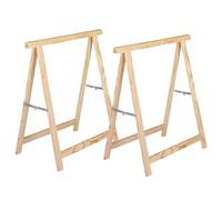 Suinga Lot de 2 chevalets en bois pliables pour menuiserie et bricolage 74 x 73,5 cm Idéal pour monter des planches et couper du bois