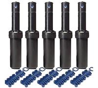 Suinga Lot de 5 Arroseurs Rain Bird 5004-PC. Portée de 7,6 à 15,2 mètres. Filetage Femelle 3/4", Noir