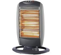 Suinga Radiateur Halogène Oscillant 1200W, Basse Consommation, Silencieux, Panneau de Commande et Poignée de Transport, gris