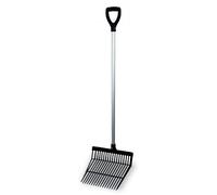 Suinga Râteau de jardin 20 dents pour fumier de cheval avec poignée, 140 x 33 x 13 cm - Fourche râteau pour ferme