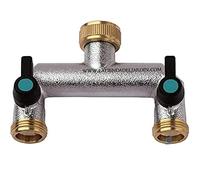 Suinga Robinet double Sortie 3/4". Entrée Femelle 3/4".Vanne 2 Voies.Laiton.Raccord Plomberie.pour Tuyau Arrosage, Robinet Cuve 1000L, Distributeur Eau, Raccord Tuyau d'Arrosage