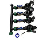 Suinga Système d'irrigation automatique pour jardin avec 4 zones et électrovannes Rain Bird HV 1" 24V. À utiliser avec des programmateurs électriques, noir
