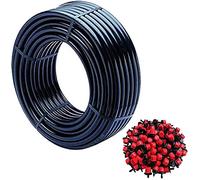 Suinga Tuyau goutte à goutte, 16 mm x 100 m, noire + 200 Goutteurs réglables 0 à 70 l/h