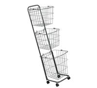 SUIOPPYUW Chariot utilitaire à 3 niveaux, chariot,Noir,36 x 33 x 123 cm | spacieux, facile organiser, transportable d'une pièce l'autre, étagère de cuisine robuste sur roulettes, de service