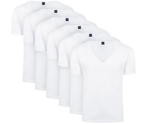 Suitable Vitaru T-Shirt Col V Profond Lot de 6 Blanc taille L