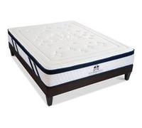 SUITE ETOILEE - Ensemble SUITE PRESIDENTIELLE 140x190 cm - Matelas Mémoire de forme + Sommier Bois
