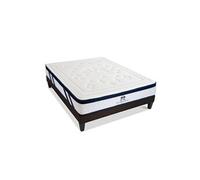 SUITE ETOILEE - Ensemble SUITE PRESIDENTIELLE 180x200 cm - Matelas Mémoire de forme + Sommier Bois