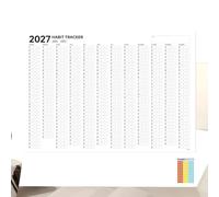 Suivi d'habitudes quotidiennes 2027 Calendrier Mural Mensuel Stickers Ronds | Planificateur Suivi Habitudes Pour maison appartement école travail classe résidence étudiante salle de sport