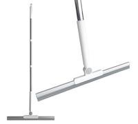 SUIXI Balai Raclette Sol Professionnelle en Silicone avec Manche de 133cm, Élimine l'eau, Les Poils d'animaux et Le Savon, Idéal pour Douche, Vitres et Miroirs (Blanc 32cm)
