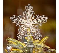 Suixing Cimier De Sapin De Noël 20 Cm Fil De Fer Étoile À Cinq Branches Fournitures De Fête Décoration De Noël Maison Hôtel Bureau