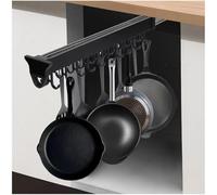 Suixtil Support à casseroles Suspendu avec Crochets for armoires, Support à casseroles réglable et rétractable avec Rails coulissants for Cuisine/Placard/Placard, capacité de Charge 35 kg(46CM/18IN)