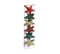 Sujet de Noël 6 Pièces Délice 7cm Vert, Rouge & Or