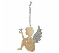 Sujet de Noël Ange Polaire 19cm - Naturel