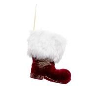 Sujet de Noël Botte Soir 15cm Rouge & Blanc