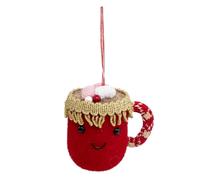 Sujet de Noël Déco Mug Chocolat 10cm Rouge