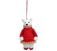 Sujet de Noël Déco Ours avec Robe 13cm Rouge G