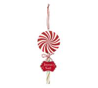 Sujet de Noël en Bois Sucette 22cm Rouge