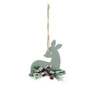 Sujet de Noël en Métal Renne 8cm Vert