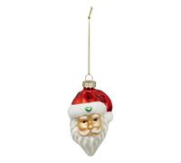 Sujet de Noël en Verre Tête de Père Noël 10cm Rouge