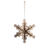 Sujet de Noël Flocon 3D Marron Glacé 13cm Naturel