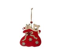 Sujet de Noël ourson à suspendre - Rouge