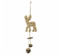 Sujet de Noël renne en bois - Beige