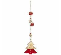 Sujet de Noël Sapin Soir 42cm - Naturel & Rouge