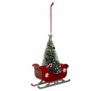 Sujet de Noël Traineau Étoile - Rouge et Vert