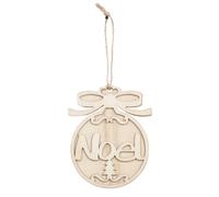 Sujet en Bois à Décorer Boule Noël 12cm Naturel