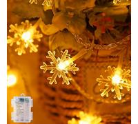 sukaudiz Guirlande Lumineuse, 6M - 40 Lumières LED, IP65 Étanche, 8 Modes, Guirlande Lumineuse Flocon de Neige, Adaptée aux Décorations de Noël, Fêtes et Mariages