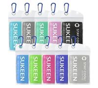 Sukeen Lot de 10 Serviettes de Refroidissement (101.6x30.5 cm), Serviette de Glace, Serviette Douce et Respirante, Serviette en Microfibre pour Yoga, Sport, Fitness, entraînement et Autres activités