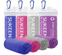 Sukeen Lot de 4 Serviettes rafraîchissantes en Microfibre Douce et Respirante pour Yoga, Sport, Course à Pied, entraînement, Camping, Fitness, entraînement et Autres activités - 101,6 x 30,5 cm