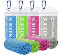 Sukeen Lot de 4 Serviettes rafraîchissantes pour Le Cou, Douces et Respirantes pour Le Golf, Le Sport, la Course, la Gym, l'entraînement, Le Camping, Le Fitness, l'entraînement et Plus d'activités