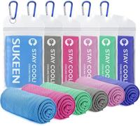 Sukeen Lot de 6 Serviettes rafraîchissantes (100 x 30 cm) pour Le Cou, Serviettes fraîches pour Un soulagement instantané du Refroidissement, Douces et Respirantes pour Yoga, Golf, Gym, Camping,