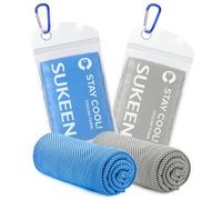 Sukeen Serviette de Refroidissement, 100x30cm Lot de 2 Serviettes Rafraîchissantes pour Le Cou, Serviette Sport Microfibre, Cooling Towel pour Entraînement, Fitness, Sports, Voyages, Yoga, Golf