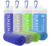 Sukeen Serviette de Refroidissement, 100x30cm Lot de 4 Serviettes Rafraîchissantes pour Le Cou, Serviette Sport Microfibre, Cooling Towel pour Entraînement, Fitness, Sports, Voyages, Yoga, Golf
