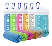Sukeen Serviette de Refroidissement, 100x30cm Lot de 6 Serviettes Rafraîchissantes pour Le Cou, Serviette Sport Microfibre, Cooling Towel pour Entraînement, Fitness, Sports, Voyages, Yoga, Golf