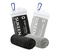 Sukeen Serviettes Rafraîchissantes Lot de 2 pour Golf, Sport, Musculation, Voyage - Serviette de Refroidissement en Microfibre pour Hommes et Femmes - Serviette Absorbante & Ultra Légère