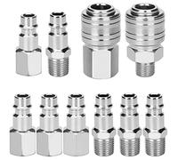 Sukudon 10 PCS Raccords de compresseur 1/4 "BSP Raccord Rapide Pneumatique Européen Coupleur pneumatique d'air kit compresseur accessoire d'air tuyau air comprimé du connecteur Homme Femme