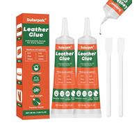 Sularpek Colle pour Cuir Extra Forte, 2 * 60 ML Transparence Étanche Colle Cuir, pour Cuirs, Canapé, Veste, Portefeuille, Ceinture et ChaussSader. Solide, Sèche Rapidement et Très Flexible