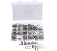 Suleve MXSH7 1220pcs Acier inoxydable Hex Socle Tête de vis Boulons Écrous Assortiment machine à laver Kit M2 M3 M4 M5