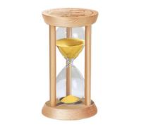 SuLiao Sablier en verre - 3 minutes en bois - Petit sablier doré - Pour enfants - Décoration de table - Convient pour la cuisine, le brossage des dents, l'apprentissage, la minuterie de jeu, les